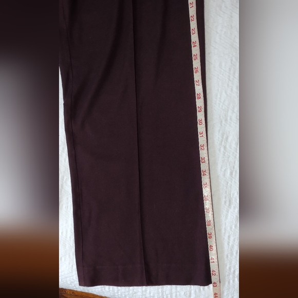 Vince *WINE COLORED* Pleated Wool Knit Wide Leg High Rise Trouser - Picture 4 of 9